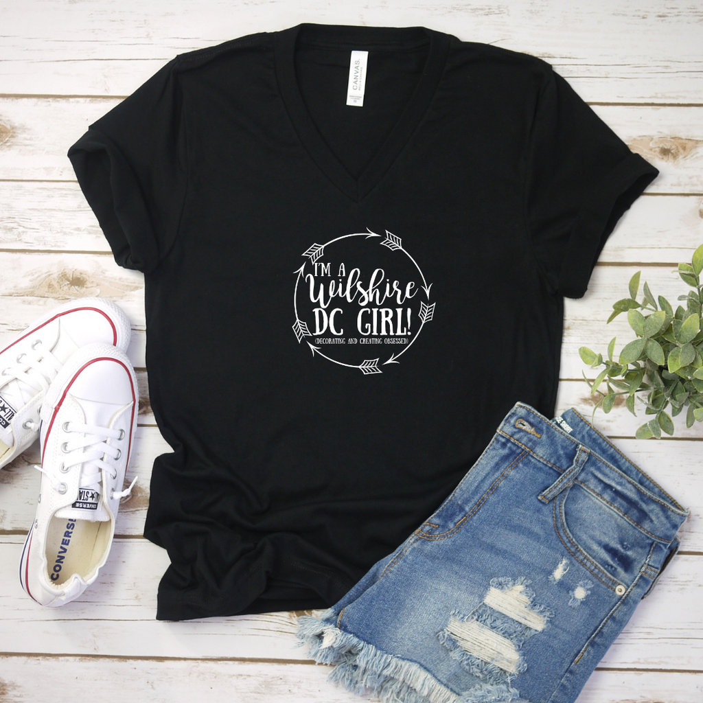 Black DC Girl V Neck Tee Shirt 