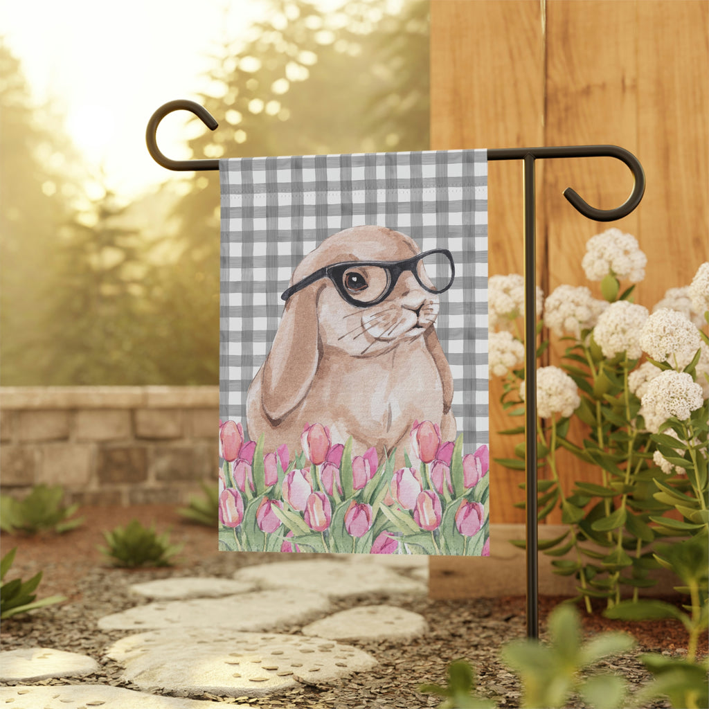 Bunny Glasses Garden Flag