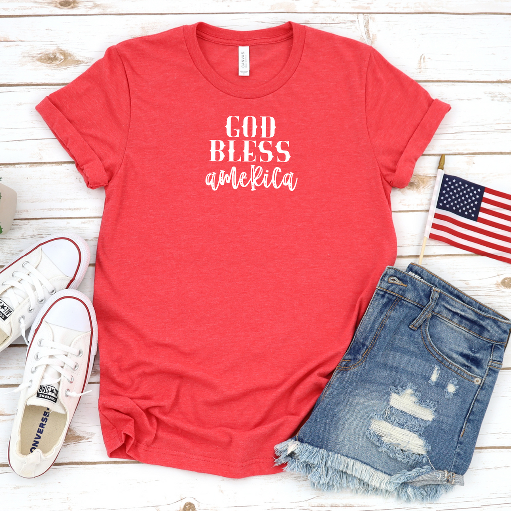 God Bless America Tee red