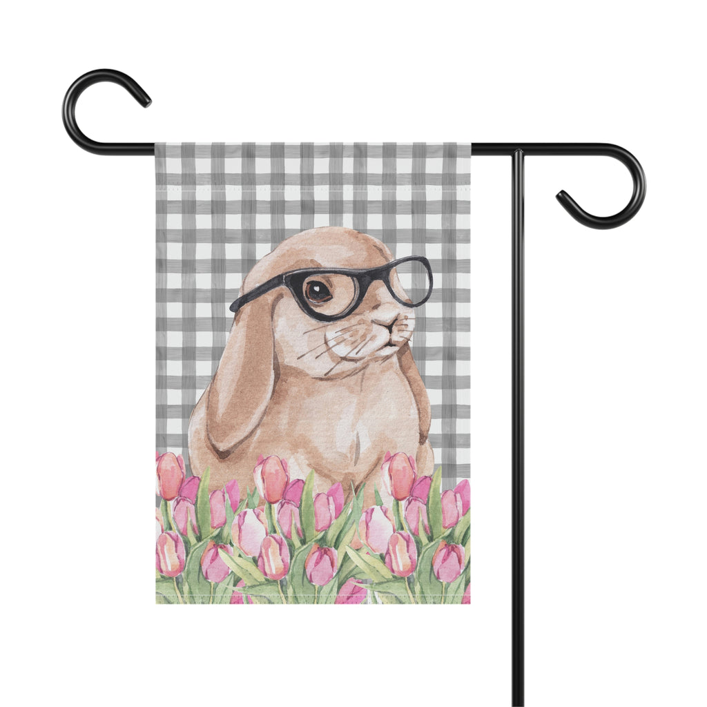 Bunny Glasses Garden Flag