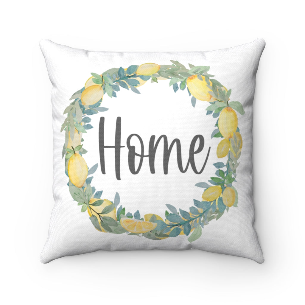 lemon wreath home pillow cover