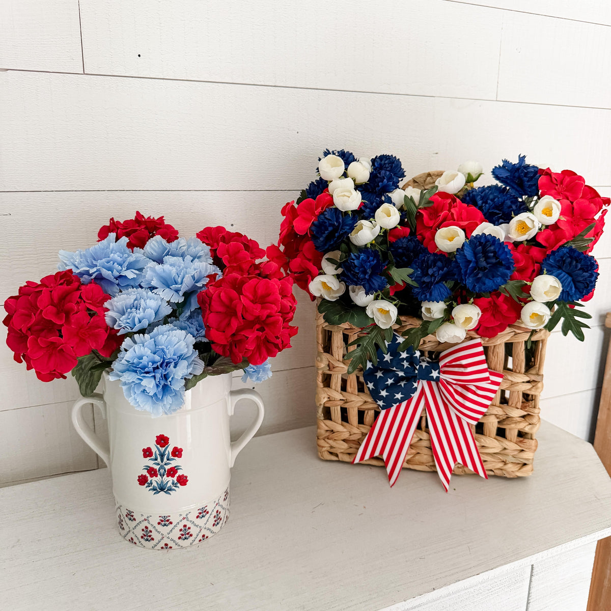 Patriotic Faux Flower Arrangements