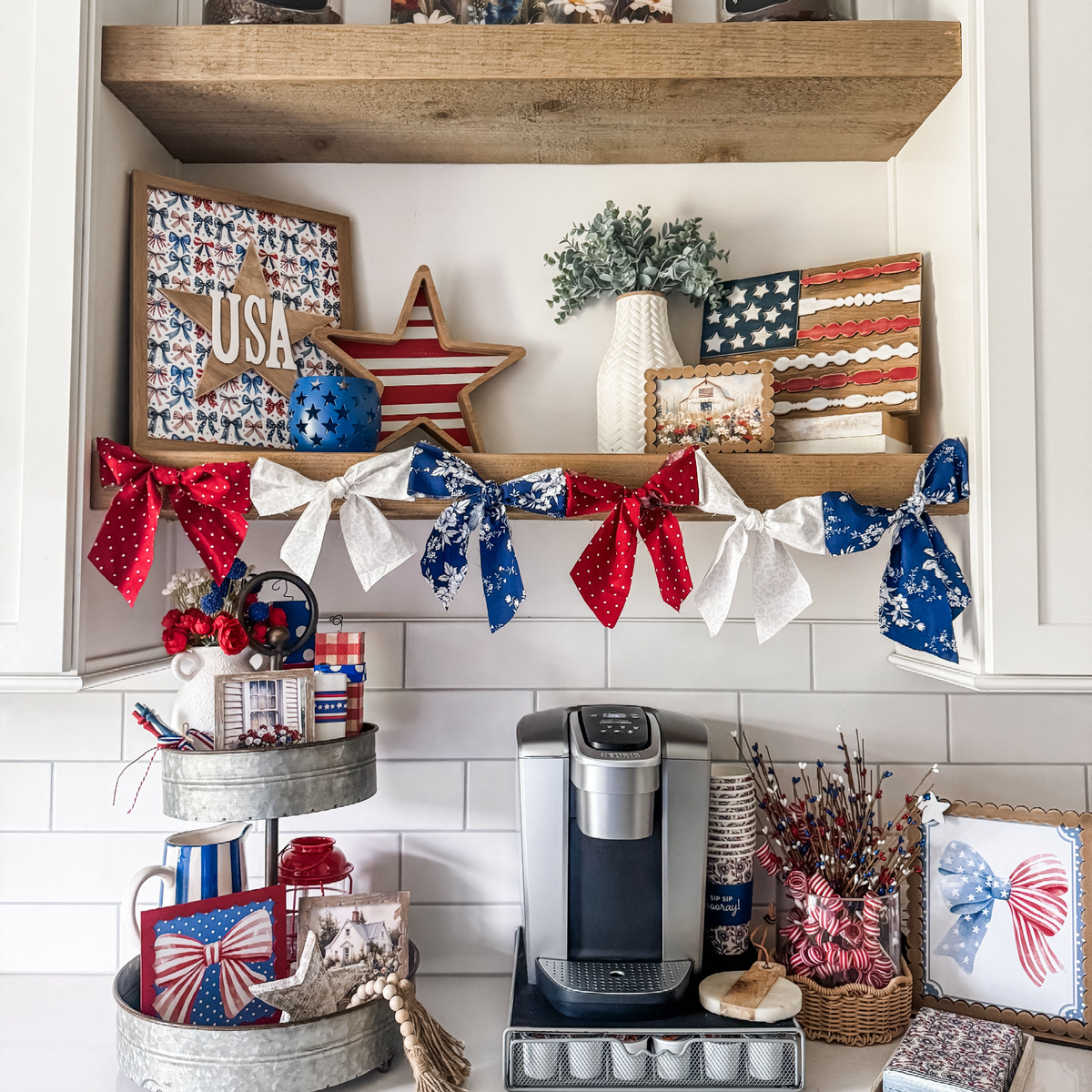 Patriotic Coffee Bar Decorating