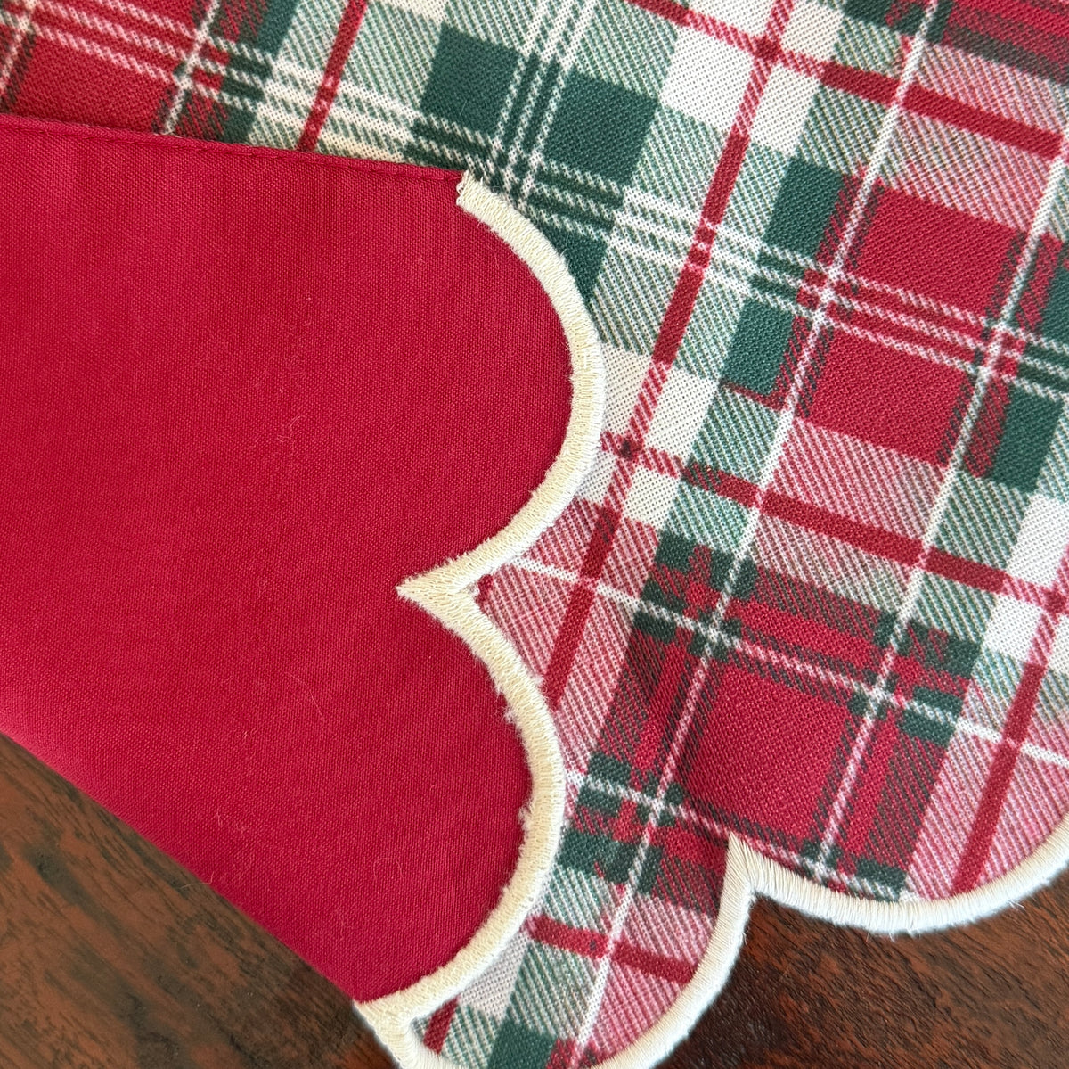 Christmas Plaid Scalloped Table Runner sneak peek 1