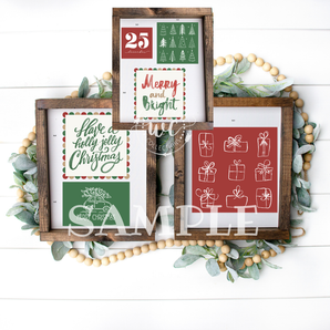 Christmas printable in red and green