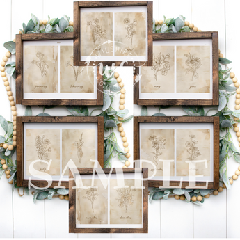 Birth flowers printable vintage style