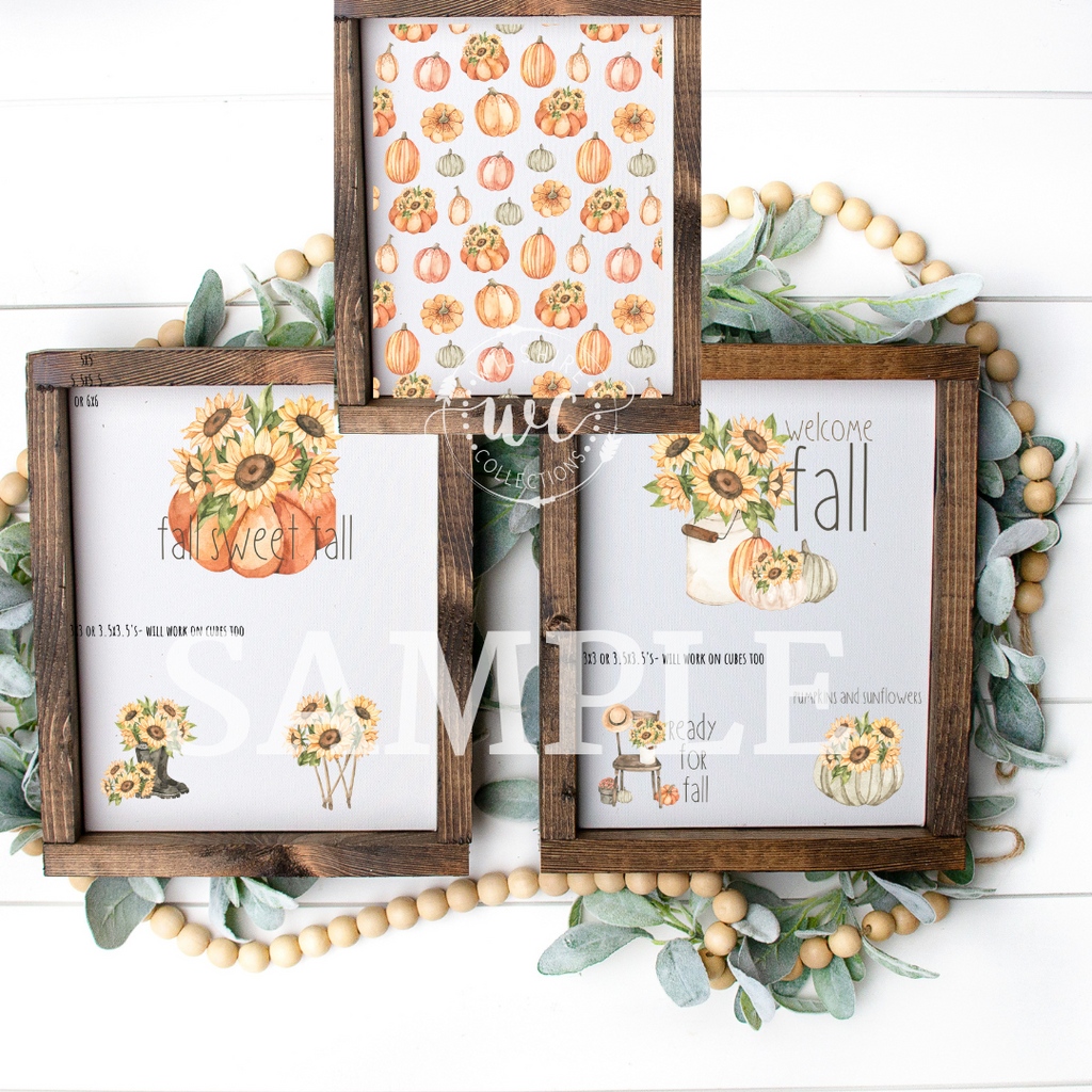 Fall Sunflowers and Pumpkins Printable Crafters Bundle