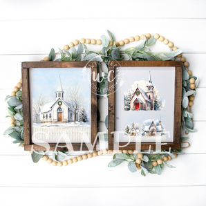 Winter church scenes 