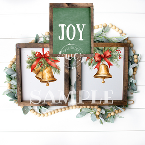 Gold Christmas Bells Printable Crafters Bundle