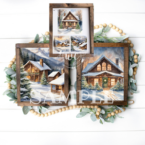 Snowy Log House Printable Crafters Bundle