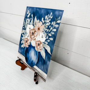 Navy Floral Wall Art