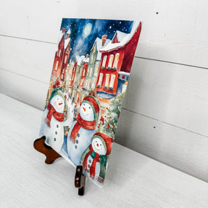 Christmas Snowmen Village Wall Art