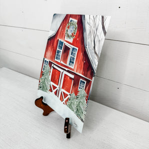 Red Christmas Barn Wall Art