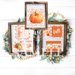 thankful fall printable bundle with orange colors 