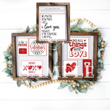 heart and love printable in black whtie and red 