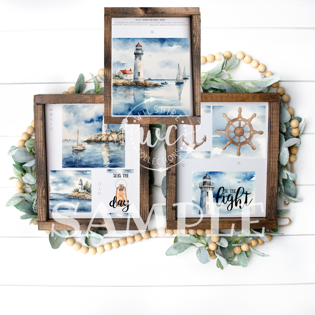 Nautical Lighthouse Printable Crafters Bundle | Wilshire Collections