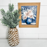 navy floral wall art