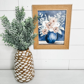 navy floral wall art