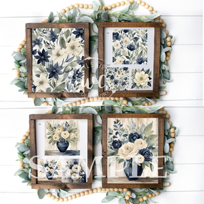 Navy florals  printable