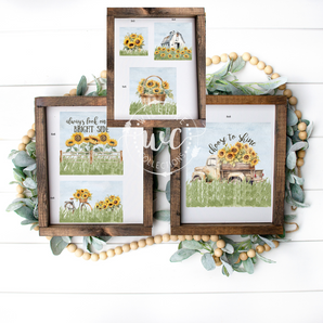 Sunflower printable with barn 