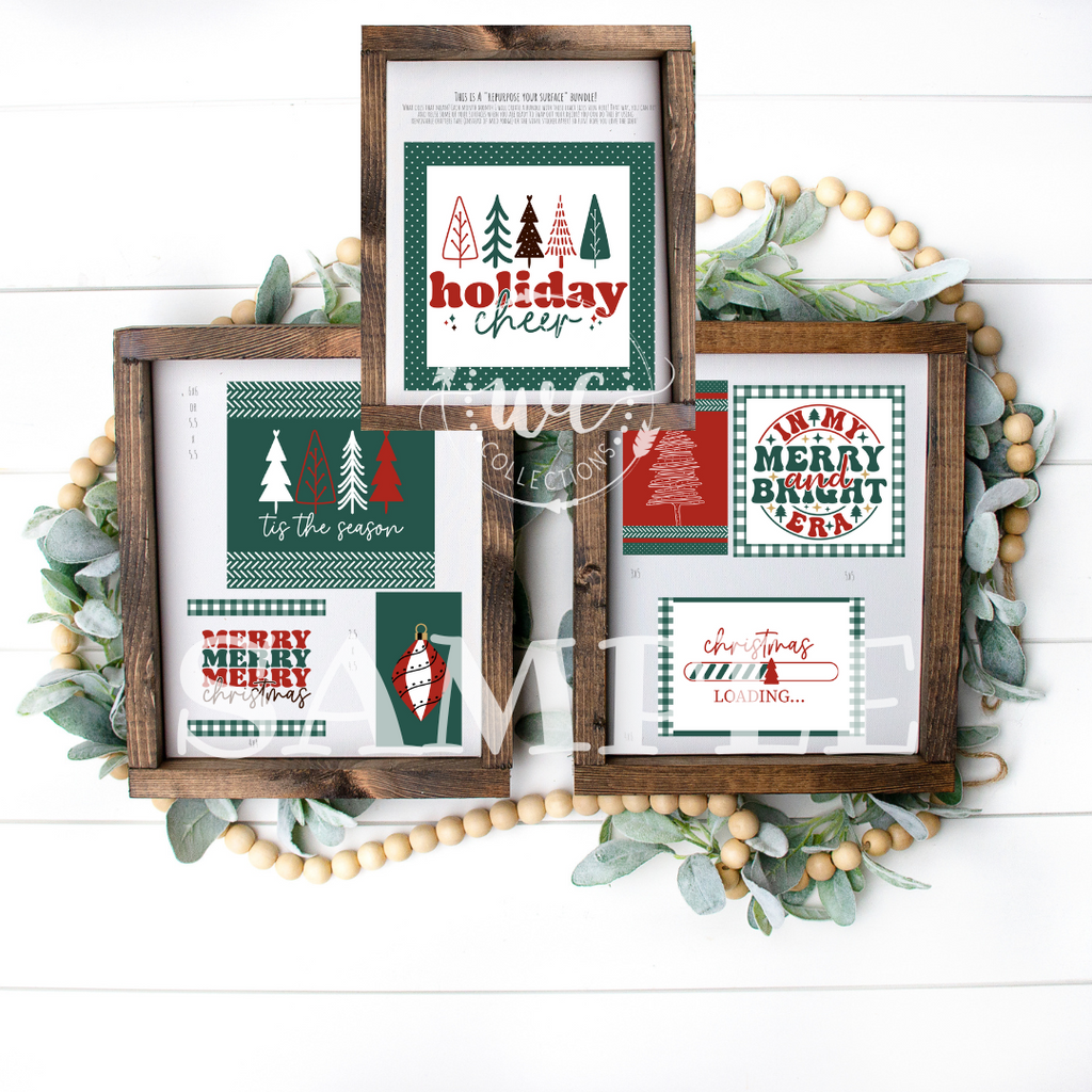 merry Christmas printables with trees and writing