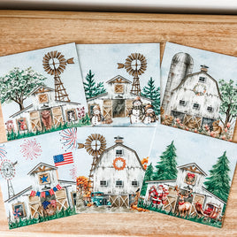 Printed Sign Bundle (Seasonal Barns, Qty. 6)