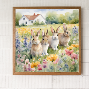 Spring Bunnies Images - PNG Pack Digital Files