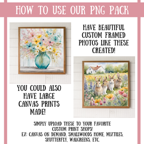 Spring Floral Images - PNG Pack Digital Files