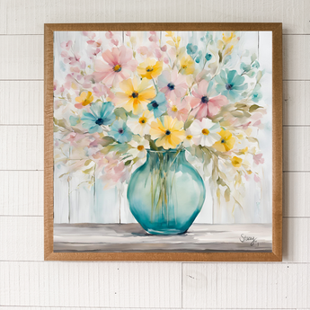 spring florals in a vase printable 