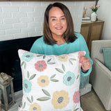 Pastel pillow cover with florals 