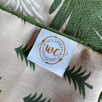 Wilshire collections tag on pillow cover 