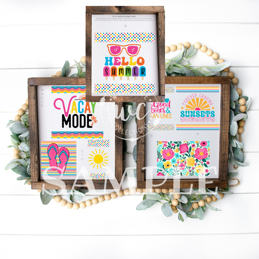 vacay mode printbale bundle with bright colors
