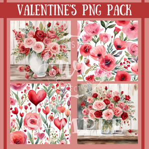 Valentine's Floral Images- PNG Pack Digital Files