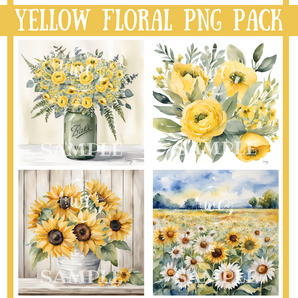 yellow floral png pack images 
