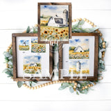 summer barns with sunflowers 