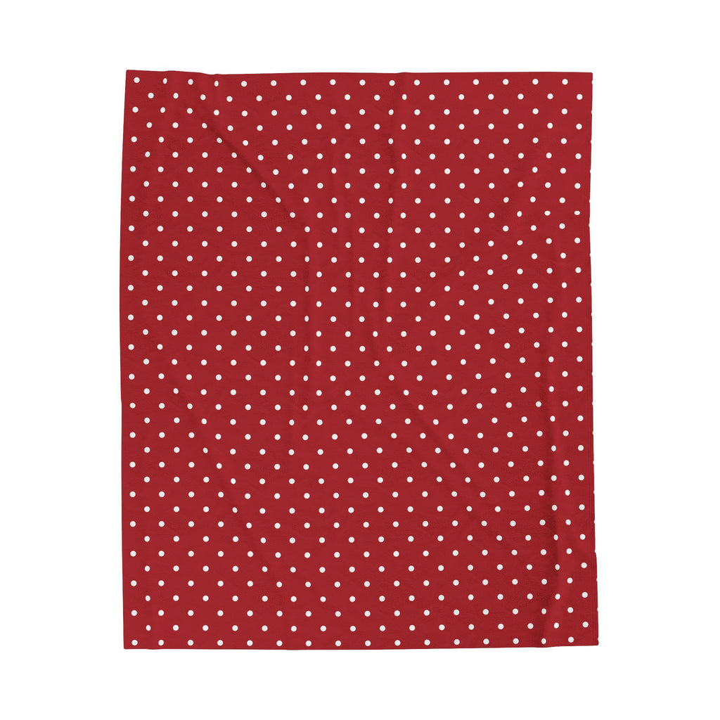 Red & White Polka Dot Plush Blanket
