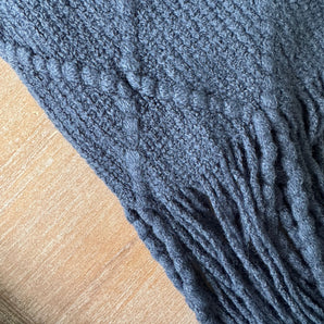 navy blue fall throw blanket 