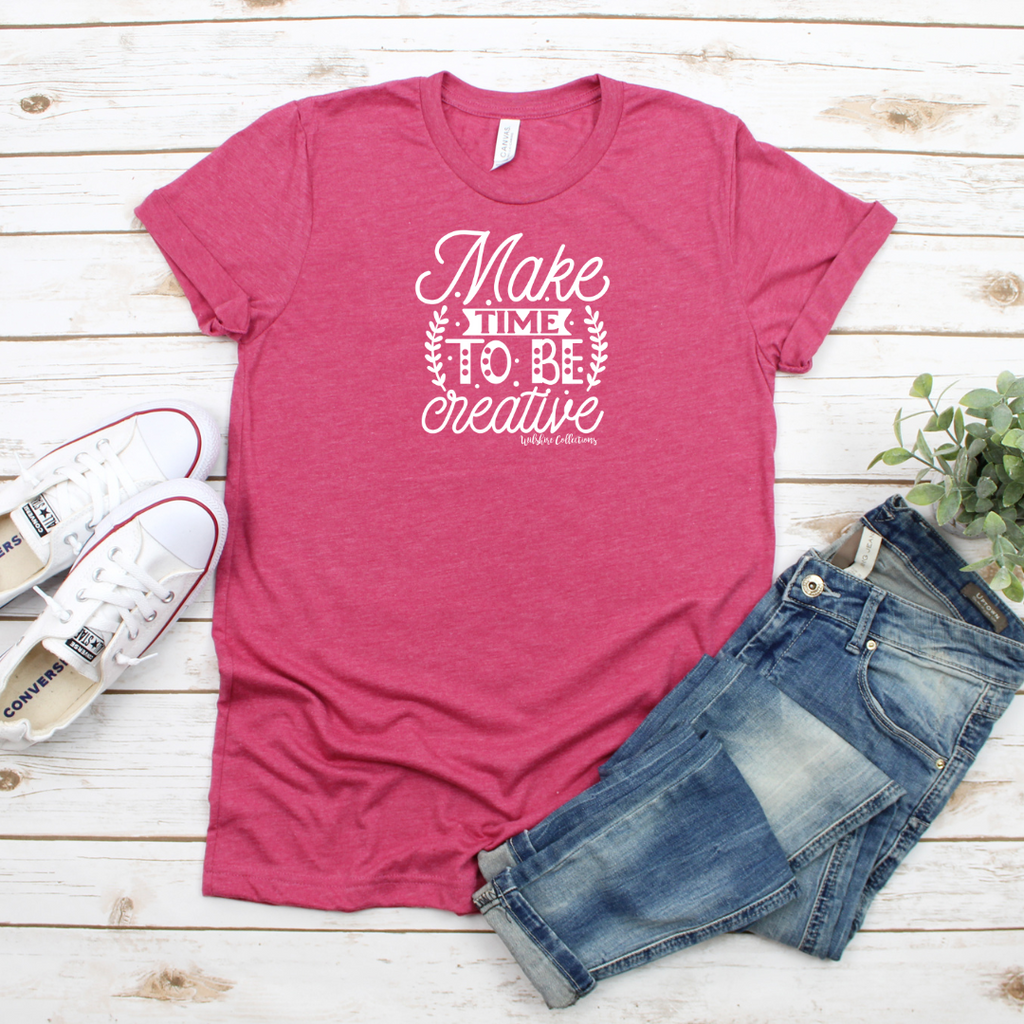 make time to be creative t shirt with white print