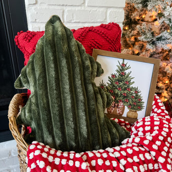 tree shaped pillow green back