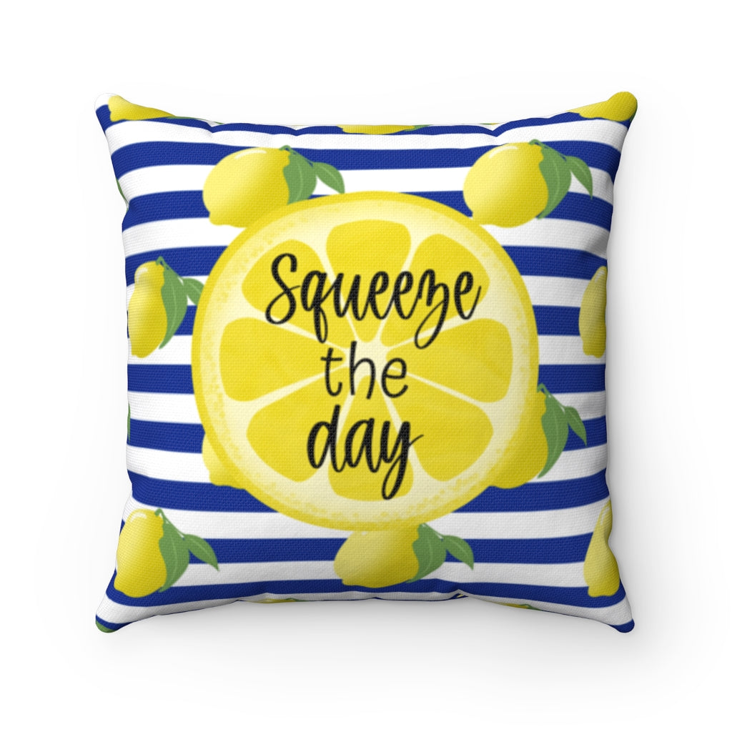 Blue Lemon Squeeze The Day Pillow Cover