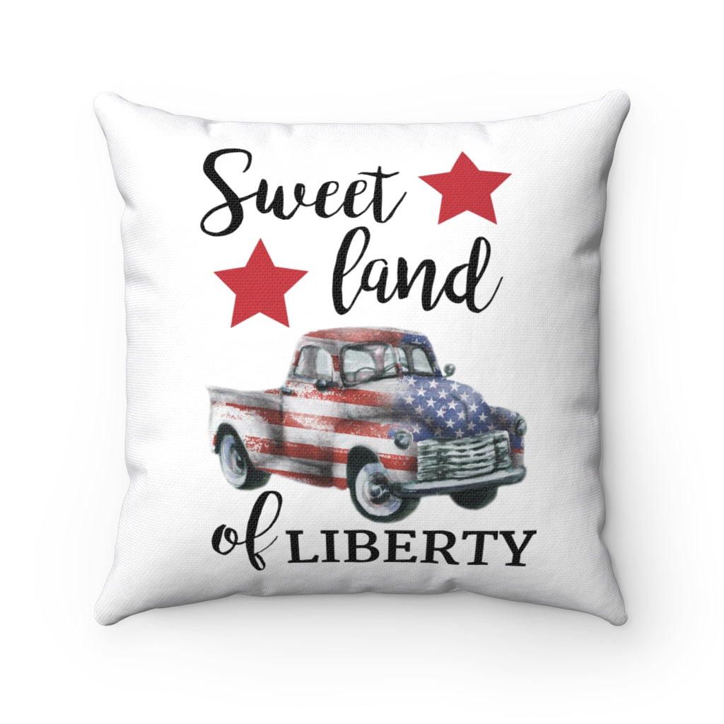 Patriotic Truck Pillow Cover