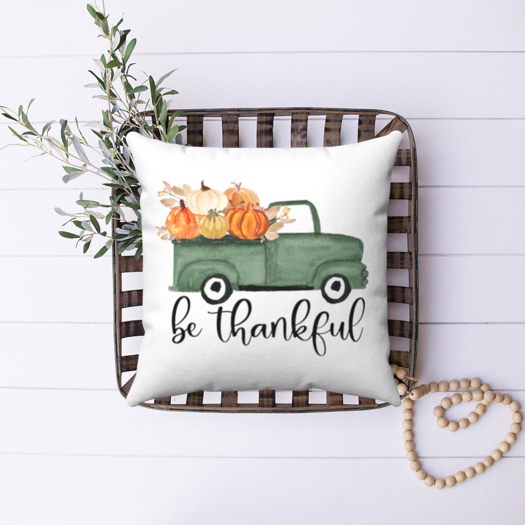 Be Thankful Truck Pillow Cover