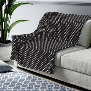 Black & White Polka Dot Plush Blanket