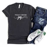 Choose Joy V-Neck Tee gray