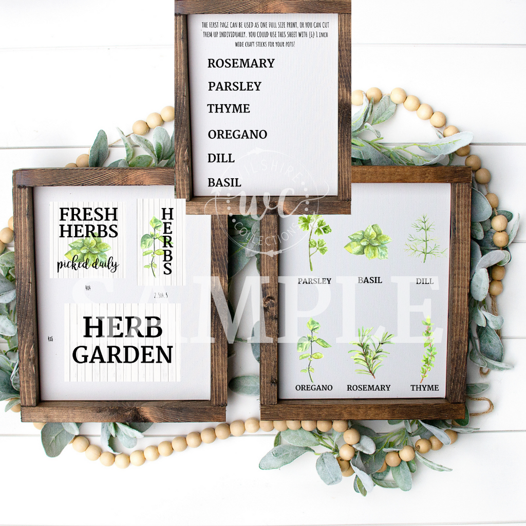 Herb garden printable crafters bundle