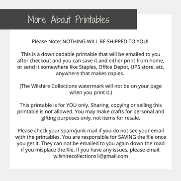 wilshire collections printables