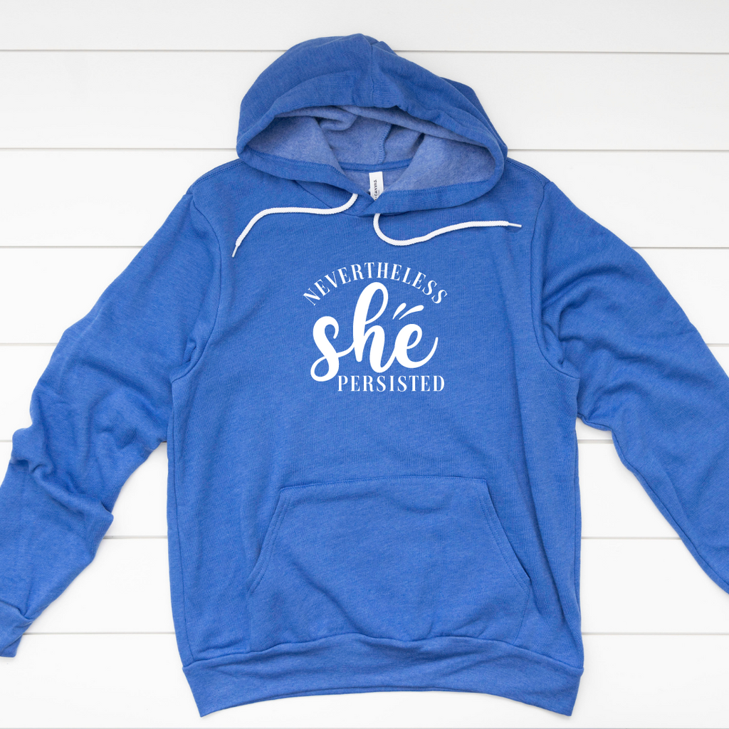 Nevertheless She Persisted Hoodie blue
